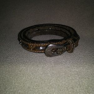 Little Kids Brown Leather Cowboy Belt. 26 Inches.